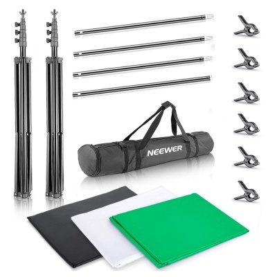 Kit Fundos algodão + estrutura para fotografia vídeo
