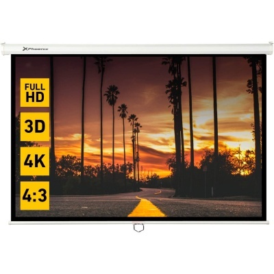 Tela de projeção rolo manual 100" 2x1,5m com 3 camadas tecido