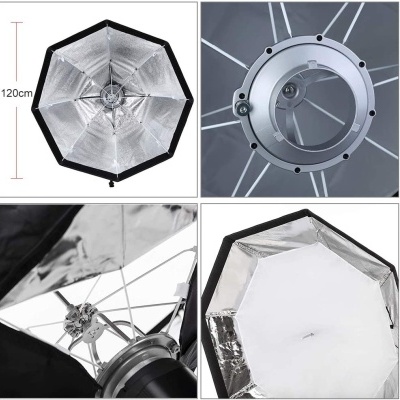 Softbox octagonal 120cm para flash strobe fotografia