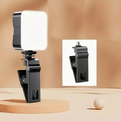 Iluminador LED mini para câmara DSLR fotografia e vídeo + pinça de fixação