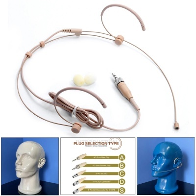 Microfone Headworn cor pele discreto suporte orelha 3.5mm