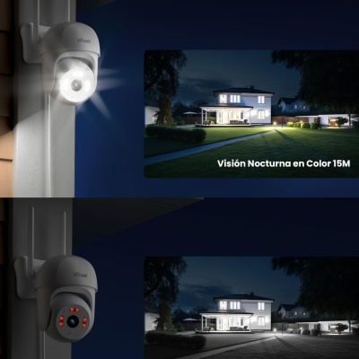 Câmara rotativa wifi 2.5K exterior 360º visão noturna para app