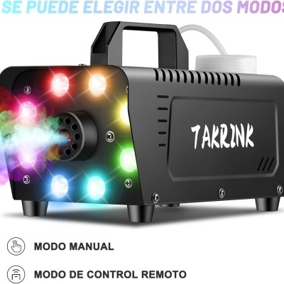 Máquina de Fumo 500W 8 Leds e 13 Cores e 4 Modos com Comando