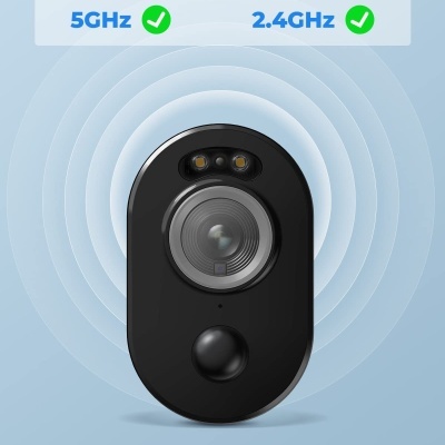 Câmara exterior solar 4MP vigilância 2,4 GHz, 5 GHz, Wi-Fi compatível com alexa