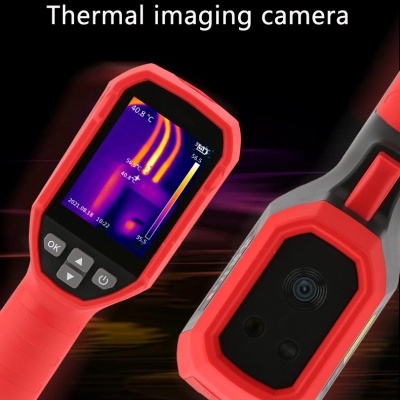 Câmara térmica UTi120S vermelha e preta com visor e botão