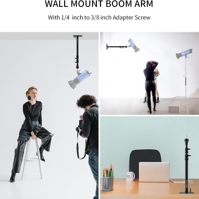 Suportes reguláveis teto/parede para fixação de luzes