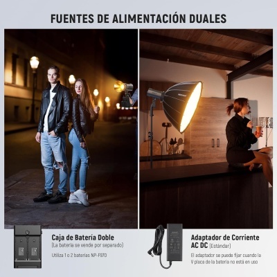 Iluminador portátil 130W Bi LED iluminação contínua controlo APP