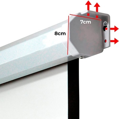 Tela de projeção rolo manual 100" 2x1,5m com 3 camadas tecido