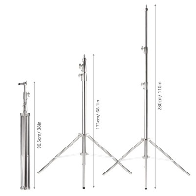 Tripé de estúdio alumínio cor prata de mola 280cm até 10Kg