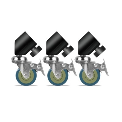 3 rodas com travão para tripé 16-22mm universal estúdio fotografia