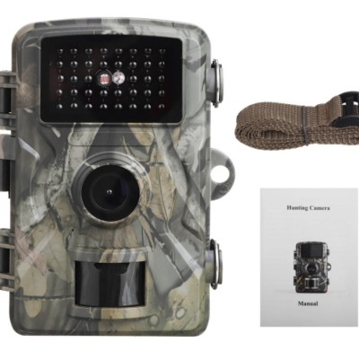 Câmara de caça camuflada com correia e manual