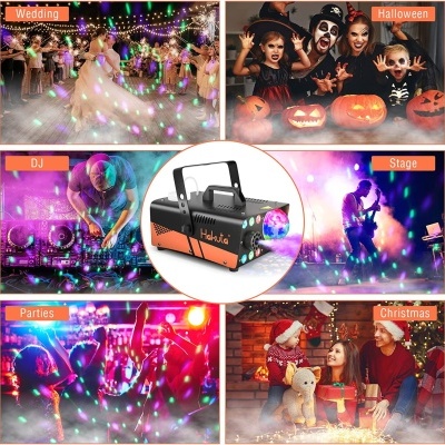 Máquina de fumo com bola de luzes LED RGB, 600W Fog Machine, 2300 CFM