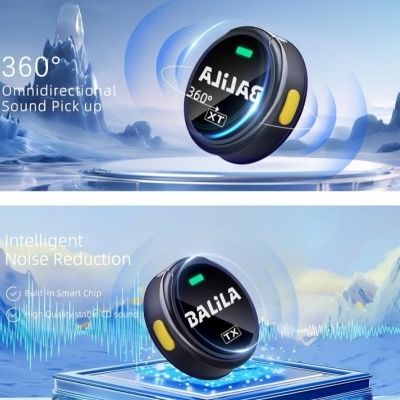 BALILA Microfone sem fios lapela para iPhone iPad Android BALILA Microfone sem fios lapela para iPhone iPad Android