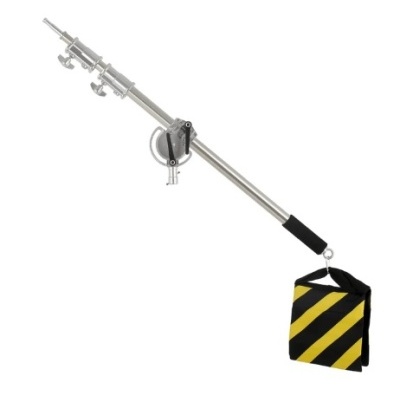 Tripé de estúdio alumínio cor prata de mola 280cm até 10Kg