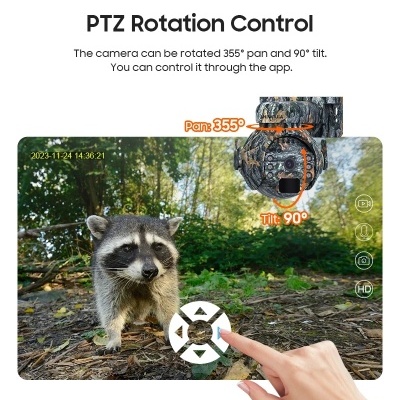 Câmara vigilância solar 4G rotativa exterior verde tropa 360º