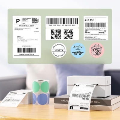 Impressora de etiquetas térmica Bluetooth 10x15cm compatível com iOS, Android, Mac, Windows,