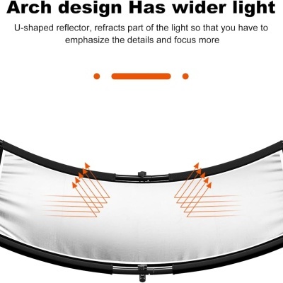 Difusor Clamshell fotografia estúdio, preto/branco/dourado/prateado 180x60cm refletor