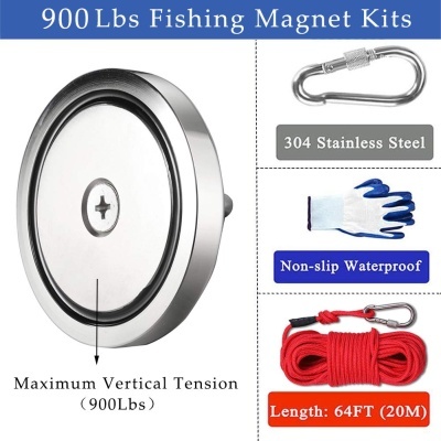 Íman neodímio 90mm 400 kg caça, pesca, ferramentas