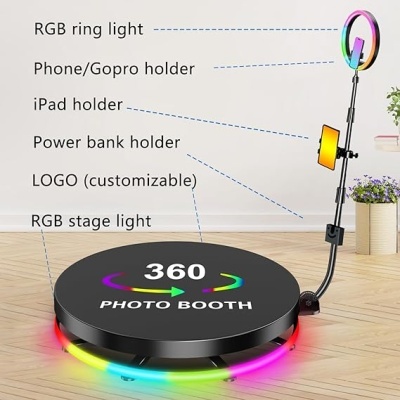 Video Booth 80cm 360 com ringlight RGB