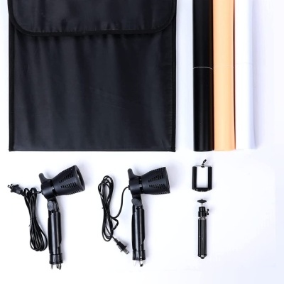 Caixa fotografia produto box portátil 40 x 40 com 3 fundos e 2 focos iluminação Caixa fotografia produto box portátil 40 x 40 com 3 fundos e 2 focos iluminação