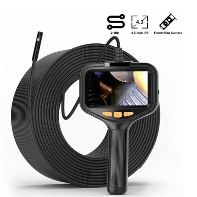 Endoscópio 100 metros dupla lente HD impermeável com bateria