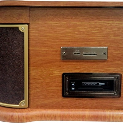Gira discos estilo vintage com leitor CD e vinil PXRC52