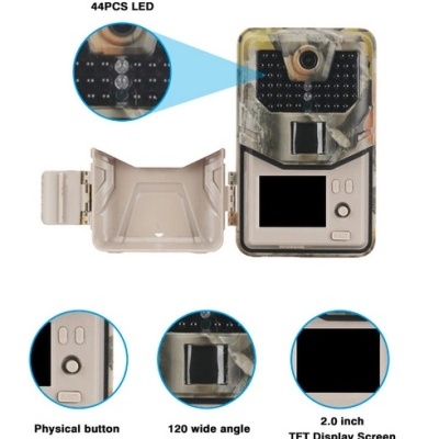 Câmara caça 36Mp 2.7K + cartão e acessórios com visão noturna