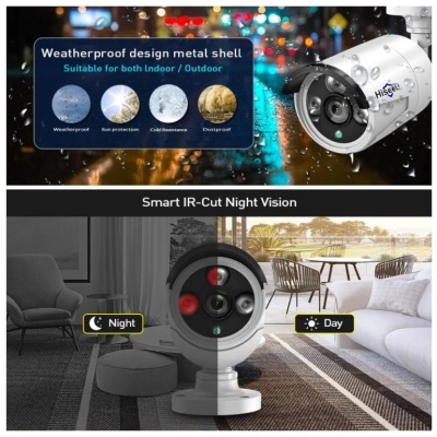 Sistema Wi-FI video vigiIância 3MP kit CCTV Hiseeu 8CH 8 câmaras + NVR app