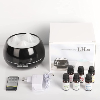Difusor de óleos essenciais, 500 ml, com 6 óleos e comando incluídos