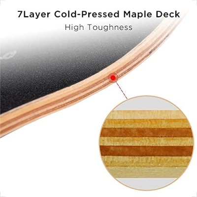 Skateboard 70 x 20 cm, 7 camadas skate rolamentos ABEC-7