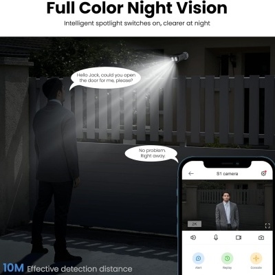 Câmara wi-fi exterior 2K com painel solar e bateria - Alexa Câmara wi-fi exterior 2K com painel solar e bateria - Alexa