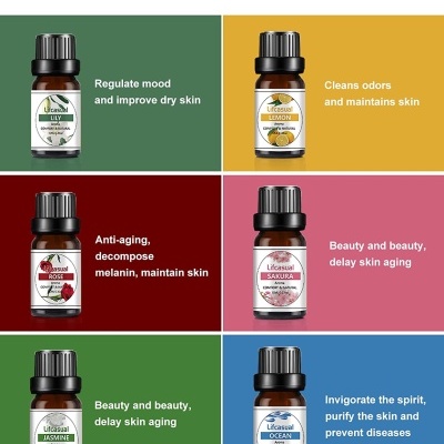 Difusor de óleos essenciais, 500 ml, com 6 óleos e comando incluídos