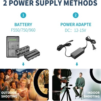 Ringlight 18" ou 21" profissional anel luz bicolor com baterias incluídas