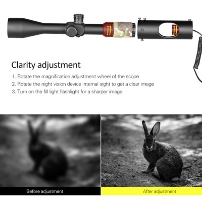 Mira telescópica monóculo com ecrã e visão noturna impermeável