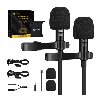 Microfone condensador de pescoço 2 unidades com extensão e acessórios