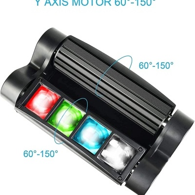 Projetor Luz DMX Disco Dupla Móvel LED RGBW 8x3W