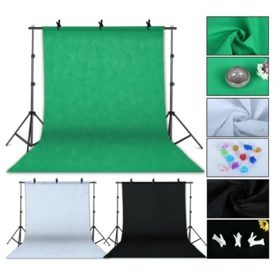 Kit estúdio iluminação + fundos + 4 pontos de luz