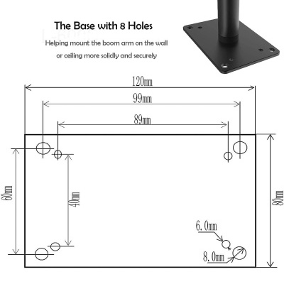 Suportes reguláveis teto/parede para fixação de luzes