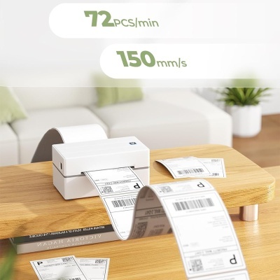 Impressora de etiquetas térmica Bluetooth 10x15cm compatível com iOS, Android, Mac, Windows,