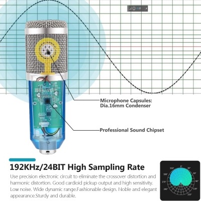 Microfone condensador Neewer 192KHz / 24Bit