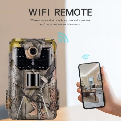 Câmara de caça Wi-Fi 24Mpx 1080p noturna impermeável deteção movimento