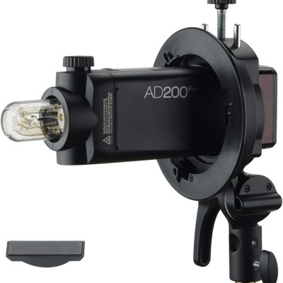 Suporte com montagem Bowens para Speedlite Flash e tripé e softbox - adaptavel ao V1, AD300, etc