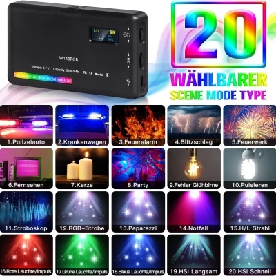 Iluminador LED luz RGB com bateria 4000mAh CRI95 2500-8500 K câmara