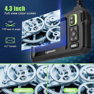 Endoscópio com monitor 4,3"  1080p cabo rígido 5 metros