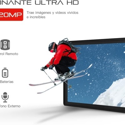 Câmara desportiva 20MP com 2 baterias + acessórios 4K 30fps