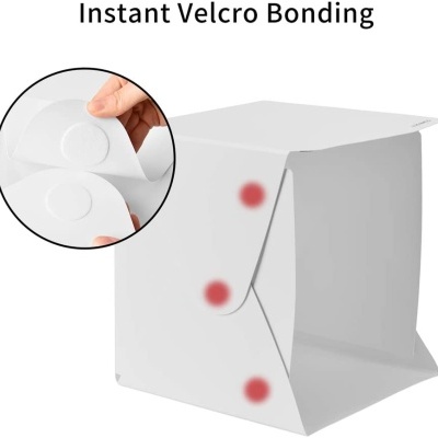 Caixa fotografia produto mini estúdio box 30x30 com iluminação e 4 fundos