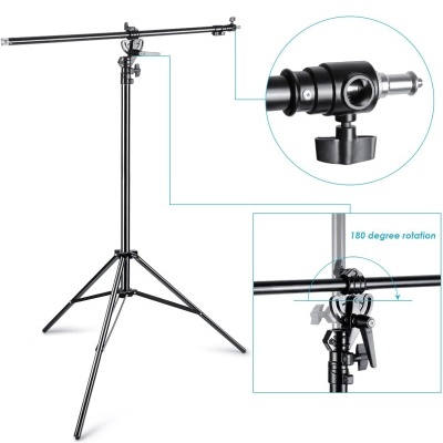 Tripé girafa 390cm robusto de suporte para estúdio braço extensível 190cm