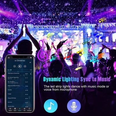 RGB Fita LED 6M USB com comando e Bluetooth app - 213 modos