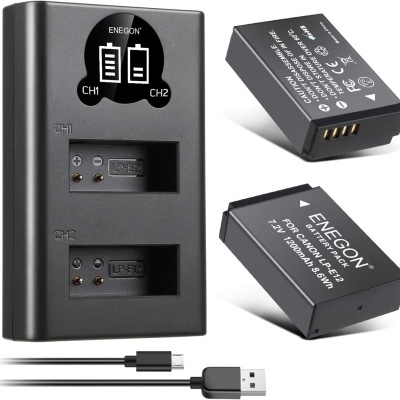 Para câmaras Canon - Kit 2 baterias + carregador - vários modelos