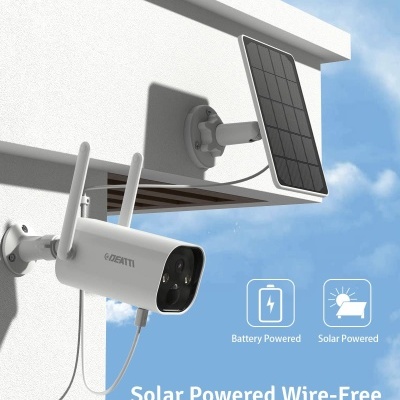 Câmara exterior solar vigilância 2K wifi áudio bidirecional á prova de água